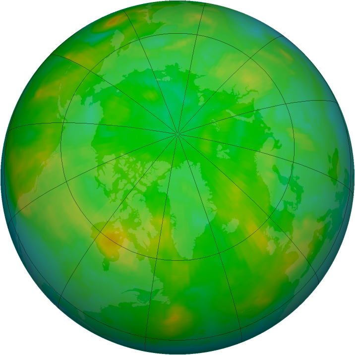 Arctic ozone map for 30 June 1997